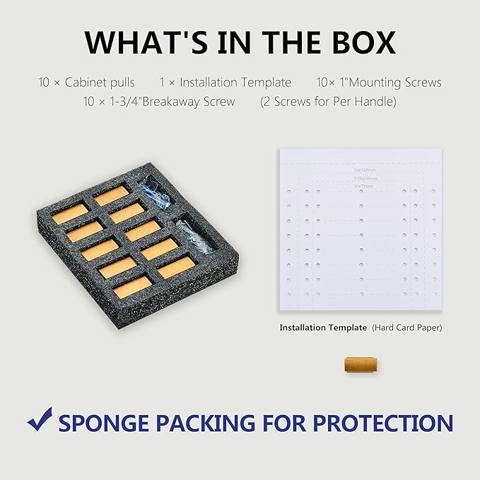 10 Pack Kitchen Cabinet Knobs, Antique Brass Dresser Drawer Knobs and Pulls for Bathroom Cabinets