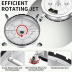 30" Pressure Washer Surface Cleaner Ultra with 7 Nozzles Water Broom, Stainless Steel Surface Cleaner for Pressure Washer, Dual Handle Power Washer Surface Cleaner for Concrete Driveway, 5000 PSI