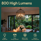 ALAMPEVER 800LM Super Bright Dimmable LED Light Bulb, E26 LED Bulb 100 Watt Equivalent, B11 2700K Soft White LED Candelabra Bulb, 5.5W, 6 Pack