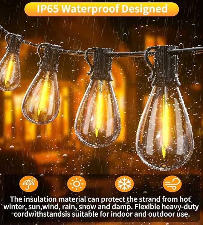 Tenmiro 200FT Outdoor String Lights, Ultra Long LED Patio Lights with Shatterproof High Brightness S11 Edison Bulbs, Outside Hanging Light Waterproof for Backyard Deck Porch Party Decor 2700K