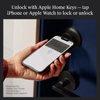 Level Lock+ (Matter) Smart Lock - World's Smallest, Most Advanced Matter-Over-Thread Deadbolt Plus Apple Home Key - Keyless and Remote Access via Apple, Alexa, Google Home, SmartThings (Matte Black)