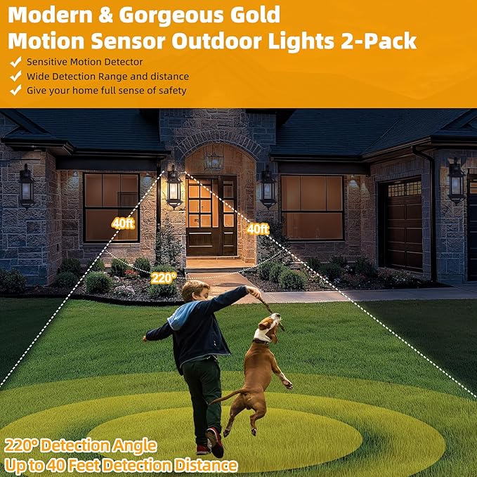 Motion Sensor Outdoor Lights Dusk to Dawn, 19 Inch Enclosed Bottom Anti-Rust Aluminum Oil Rubbed Bronze Porch Lighting Large Exterior Light Fixtures 2 Pack Outdoor Coach Lights for House