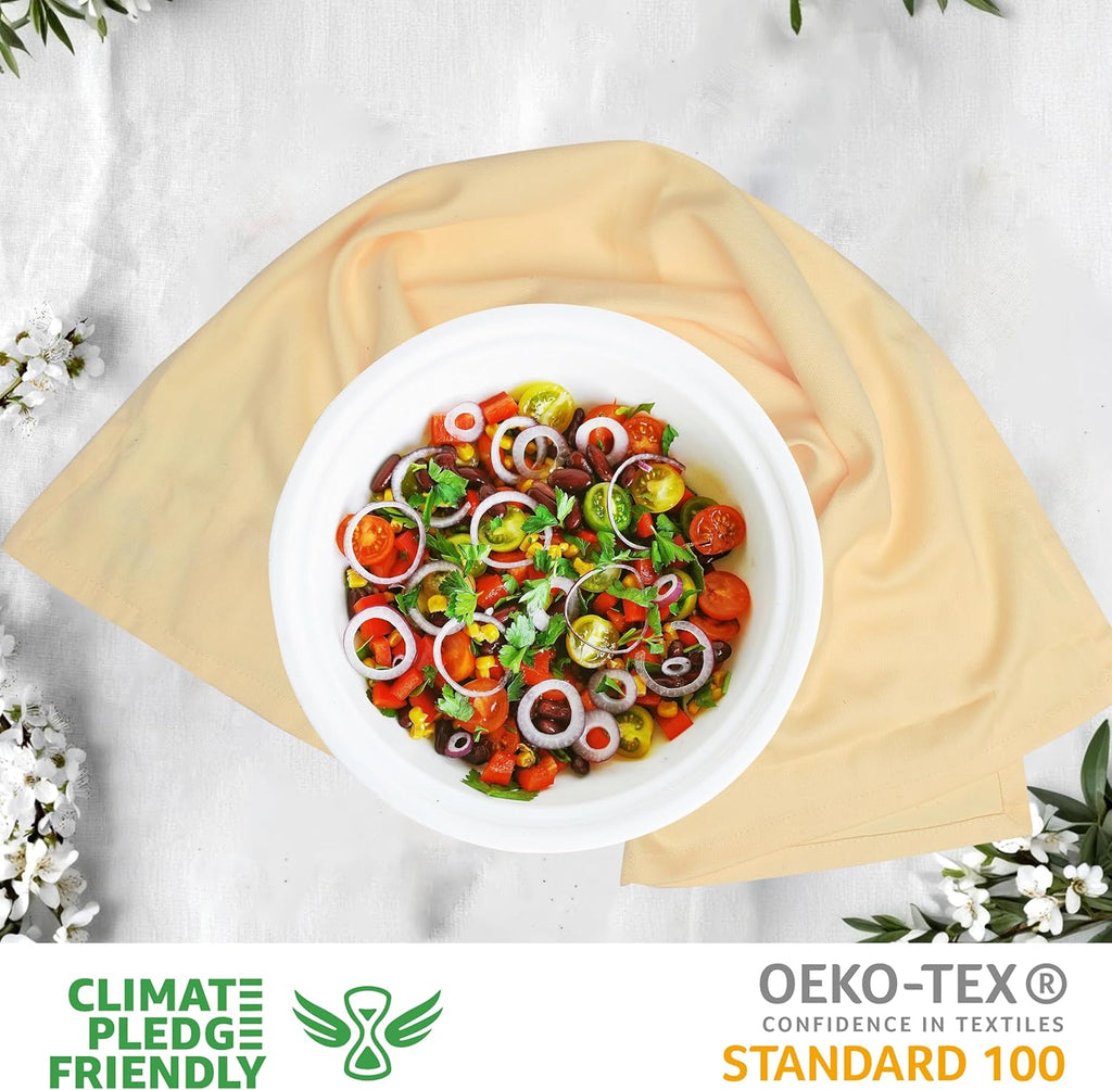 Urban Villa Kitchen Towels Set of 6 Premium Quality 100% Cotton Solid Kitchen Towels Ultra Soft Size 20X30 Inches Light Yellow Color Kitchen Towel Highly Absorbent Kitchen Towels