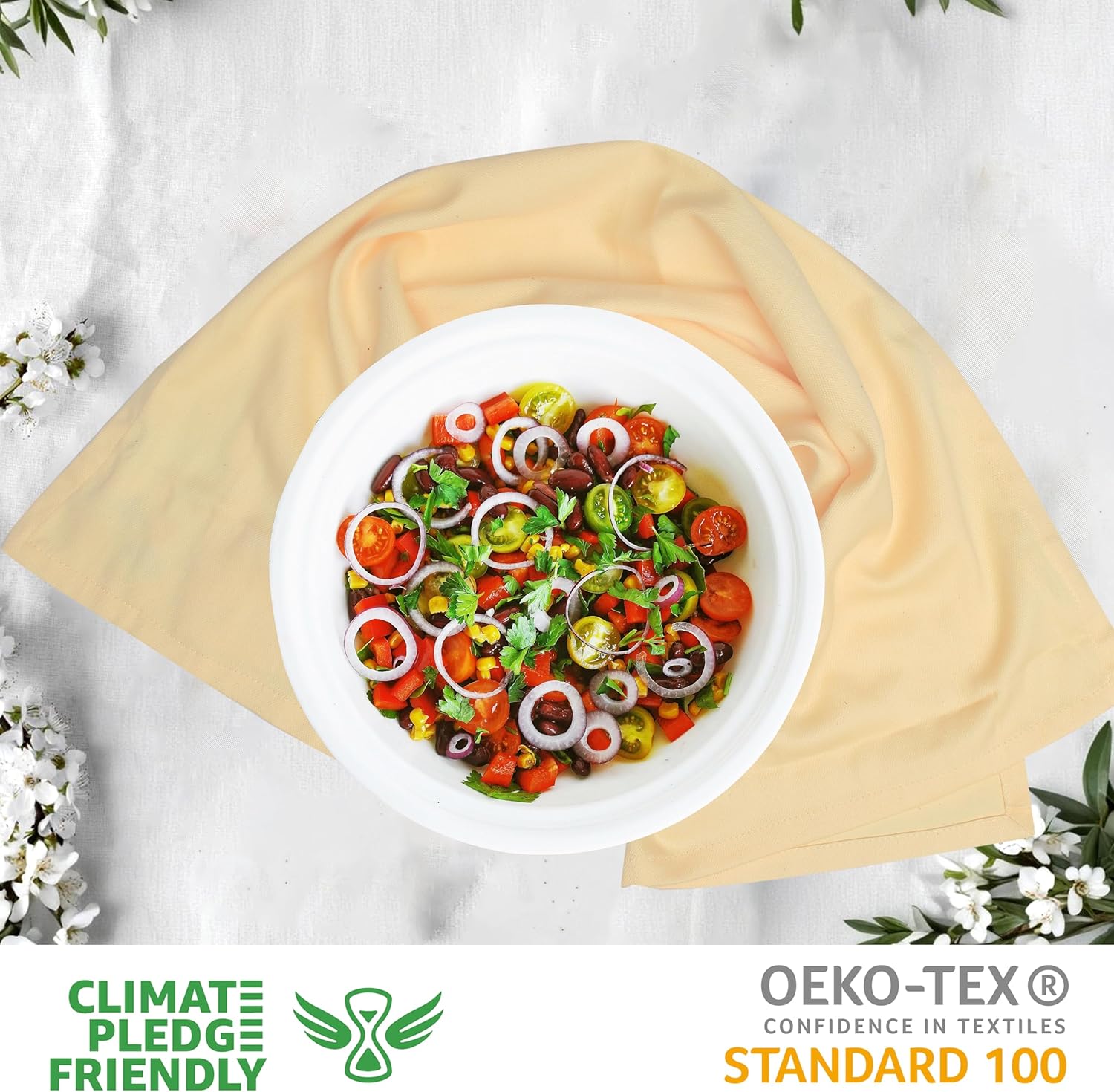 Urban Villa Kitchen Towels Set of 6 Premium Quality 100% Cotton Solid Kitchen Towels Ultra Soft Size 20X30 Inches Light Yellow Color Kitchen Towel Highly Absorbent Kitchen Towels