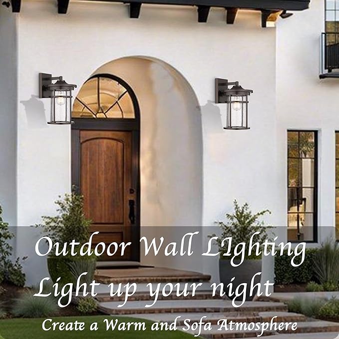 Casia Wall Sconce, Outdoor Lighting Fixture, 14.17'' H x 8.66'' W, Oil Rubbed Bronze, Lobby, Entryway, Patio, Porch, Balcony, UL Listed