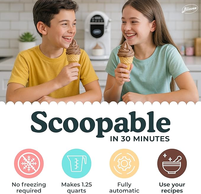 Soft Serve Ice Cream Machine 1.25Qt | No Pre-Freezing Automatic Ice Cream Maker | Built-In Compressor | LED Digital Display | Perfect for Soft Serve, Frozen Yogurt, Dairy Free Options and More