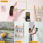 Laser-Level-with-Tripod, Green Cross Line Laser with Tripod Self-Leveling, Lazer Leveler Tool for Picture Hanging Construction Floor Tile Wall Home Renovation, Indoor Project, Battery Included