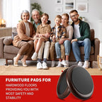 Ezprotekt 2.5 inch Non Slip Round Wood Furniture Pads for Hardwood Floors, 8 Pcs Anti Slip Furniture Coaster for Chair Sofa Bed Couch, Furniture Cups with Anti-Slide EVA Anti-Scratch (Dark Brown)