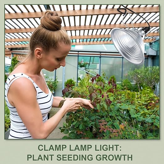 Macarrie 8 Pack Clamp Lamp Light with Aluminum Reflector, 6ft SPT-2 18awg Cord and Adjustable Stand Fixture, up to 150 Watt, E26 Socket, No Bulb(8.5 Inch)