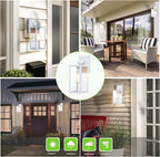 GRUENLICH Waterproof Large Outdoor Wall Lanterns, Modern White Porch Sconces with Clear Glass Shade, E26 Socket Max 60W, IP65 Rated, Metal Frame, for Patio, Front Door, Entryway, 2-Pack