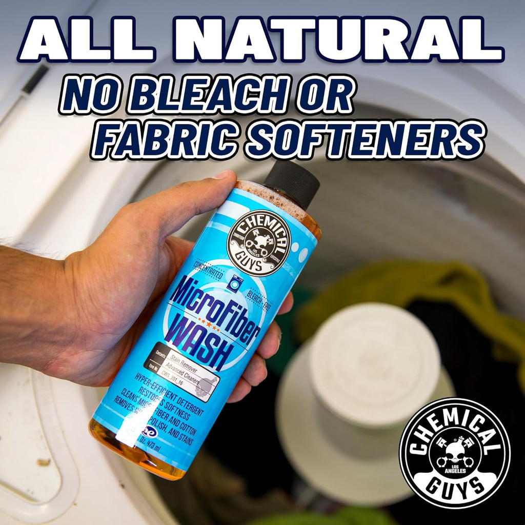 Chemical Guys Microfiber Cleaning Cloth and Towel Detergent – Concentrated Cleaner Removes Wax, Grease and Dirt – Restores Absorbency and Softness, Safe for Towels and Wash Mitts, 16 oz Orange Scent