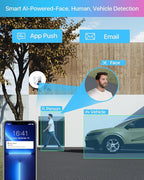 ZOSI 4K 8CH Spotlight PoE Security Camera System,4pcs 5MP Indoor Outdoor PoE IP Cameras with Person Vehicle Detection,Color Night Vision,8CH 8MP 4K NVR with 2TB HDD for 24/7 Recording,No Monthly Fee