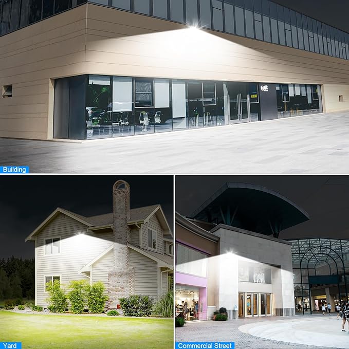 Modern Sleek Flood Lights Outdoor 120W, 14200LM 5000K Waterproof LED Security Lighting, 360° Rotatable Commercial Wall Pack for Yard, Car Lot, Building