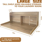 Royxen 2-Tier Washer Dryer Countertop,19.5"H Wood Washer and Dryer Topper with Shelf,Laundry Countertop Over Washer and Dryer, Universal Fit for Laundry Room Organization (White Oak, 54"W X 27.5"D)