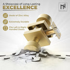 Mega Handles SUANA Passage Door Knob for Hallway, Closet and Bathroom, Reversible Heavy Duty Design Door Knobs, Fits All Standard Door Sizes, Screws Included - Satin Brass (1 Pack)