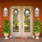 Darkaway 2 Pack Large Outdoor Porch Lights Wall Mount, 15inch Outdoor Light Fixtures Sconces Wall Lighting with Seeded Glass Exterior Lights for Patio Yard House Hallway Doorway Garage