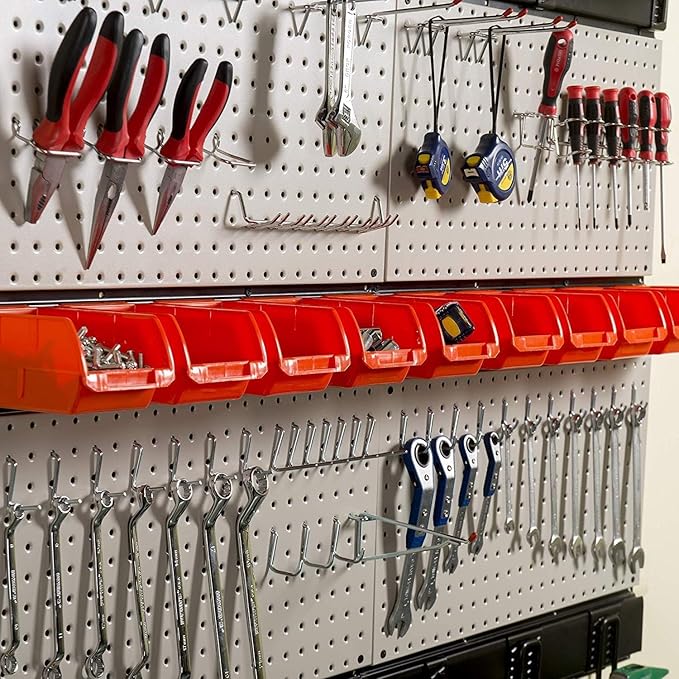 Ultrawall Pegboard Wall Organizer, 48X 36 inch Garage Storage Pegboard with Hooks Storage Bins Tool Board Panel Tool Organizer, 72pcs