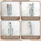 60 pcs Curtain Pleat Hooks, W Shape Pinch Pleat Hooks Clips, Stainless Curtain Drapery Hooks Pins