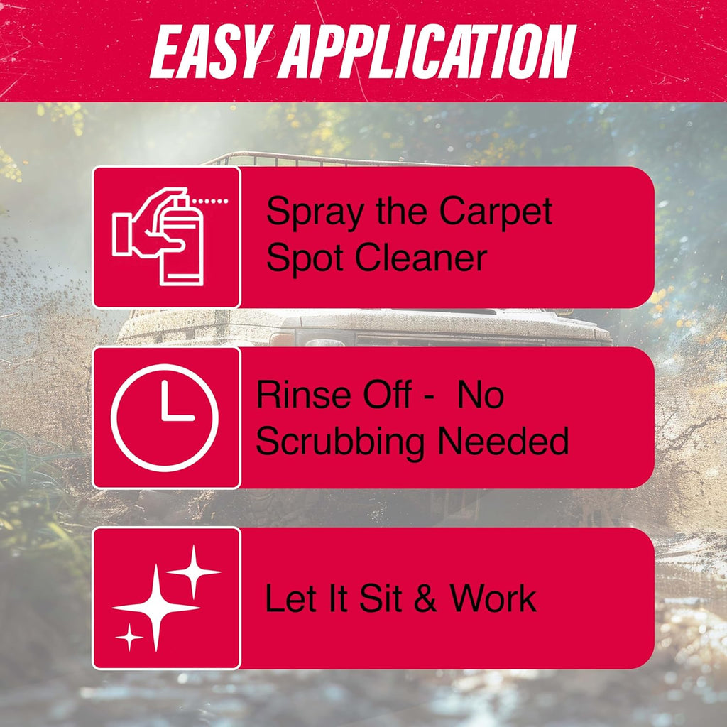 RemoovABull Carpet & Upholstery Stain Remover – Fast Acting, Powerful Cleaner for Oil, Grease, Dirt, Coffee, Urine & More – Ideal for Car Interiors, Fabrics, & Carpets – Made in the USA