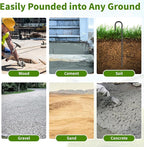 24 inches J Hook Rebar Stakes (16-Pack), Extra Long Garden Stakes with Chisel Point End Steel Rebar Ground Stakes for Tent Chain Link Fence and Outdoor Decorations Black Coated