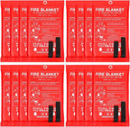 Jerify 16 Pack Fire Blanket for Home Emergency Fire Blanket 47 x 47 Inch Kitchen Fire Suppression Blanket Fiberglass Fire Blanket Flame Retardant Protection and Heat Insulation (Red)