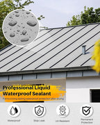 Polyurethane Waterproof Coating 1 Gallon for Indoor & Outdoor Use, Multi-Surface Crack & Leak Repair Coating, Durable Flexible Protective Roof Waterproof Sealant, Light Gray