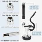 Spray Valve with 45” Commercial Sink Sprayer Hose and Pre Rinse Spring, Pre Rinse Sprayer with Flexible Stainless Steel Hose & Spring Assembly for Commercial Kitchen Faucets (Black)