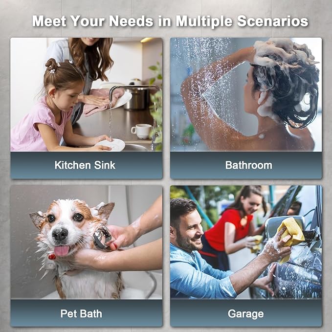 Electric Tankless Water Heater, GREATBEAR 14KW On Demand Water Heater Electric 240V, Point of Use Instant Hot Water Heaters, With Self Modulating ECO130G Gray