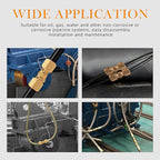 90PCS Brass Tube Pipe Fittings Kit, Nylon Tubing Fittings Assortment 1/8" 3/16" 1/4" 3/8" 1/2" OD Compression Union Straight Connector & Sleeves Ferrules for Truck Airlines and Industrials