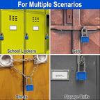Combination Lock, 4-Digit Heavy Duty Combo Lock, Combination Padlock Weather-Resistant Heavy Duty Combo Locks for Outdoor Fence, Locker, Sheds, Gym, Gate Hasps (Long Shackle) (2pcs-Blue)