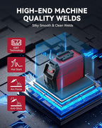 ARCCAPTAIN 200A Stick/Lift TIG Welder with Torch, [Large LED Display] 110V/220V Welding Machine with Synergic Control, IGBT Inverter, Portable MMA Welder Machine with Hot Start, Arc force