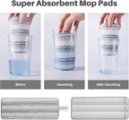 JOYMOOP Flat Mop Pads, Microfiber Mop Cleaning Pads, Washable Pads, Pads Replacement for Flat Mop or Mop Bucket Set, Pack of 4 Refills 13inch - Stripe