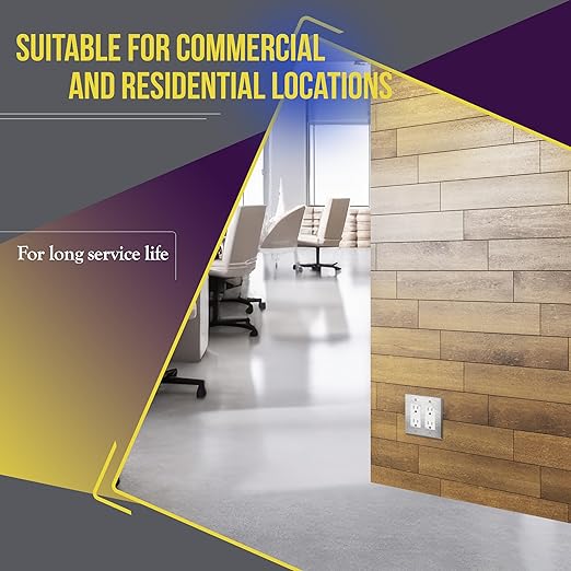 ENERLITES Decorator Receptacle, Tamper-Resistant Wall Outlet, Gloss Finish, Residential Grade, 3-Wire, Self-Grounding, 2-Pole, 15A 125V, UL Listed, 61501-TR-W-40PCS, White (40 Pack)