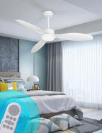 48 inch Ceiling Fans with Lights,White Ceiling Fan with Light and Remote,3 Color Light,6 Speed,DC Motor,for Bedroom/Outdoor/Patios,White