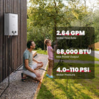 GASLAND Goshower 2.64GPM Outdoor Propane Tankless Water Heater 10L, Compact Portable Hot Water heater with Pump & Pipe Strainer for Off Grid, Portable Camping Water Heater, 68,000 BTU, G10 Pro