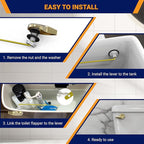 Universal Toilet Handle Lever Replacement - Toilet Flusher Replacement, Front Mount Toilet Tank Lever Fits Most Toilet Tanks - Efficient and Easy to Install Toilet Handle Replacement - Brass Polished