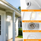 GRUENLICH Dusk to Dawn Outdoor Wall Lantern, Exterior Wall Sconce Light Fixture, Outside Porch Lighting with Clear Glass for House, Patio, White, 4 Pack