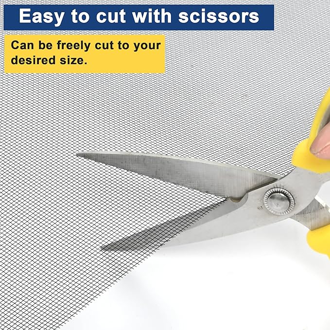 304 Stainless Steel Woven Wire Mesh Metal Window Screen Mesh Roll Security Mesh Roll for Door Screen/Patio Screen/Cabinets Mesh 20 Mesh 0.15mm Wire Dia (Black, 39.4in x 65.6ft)