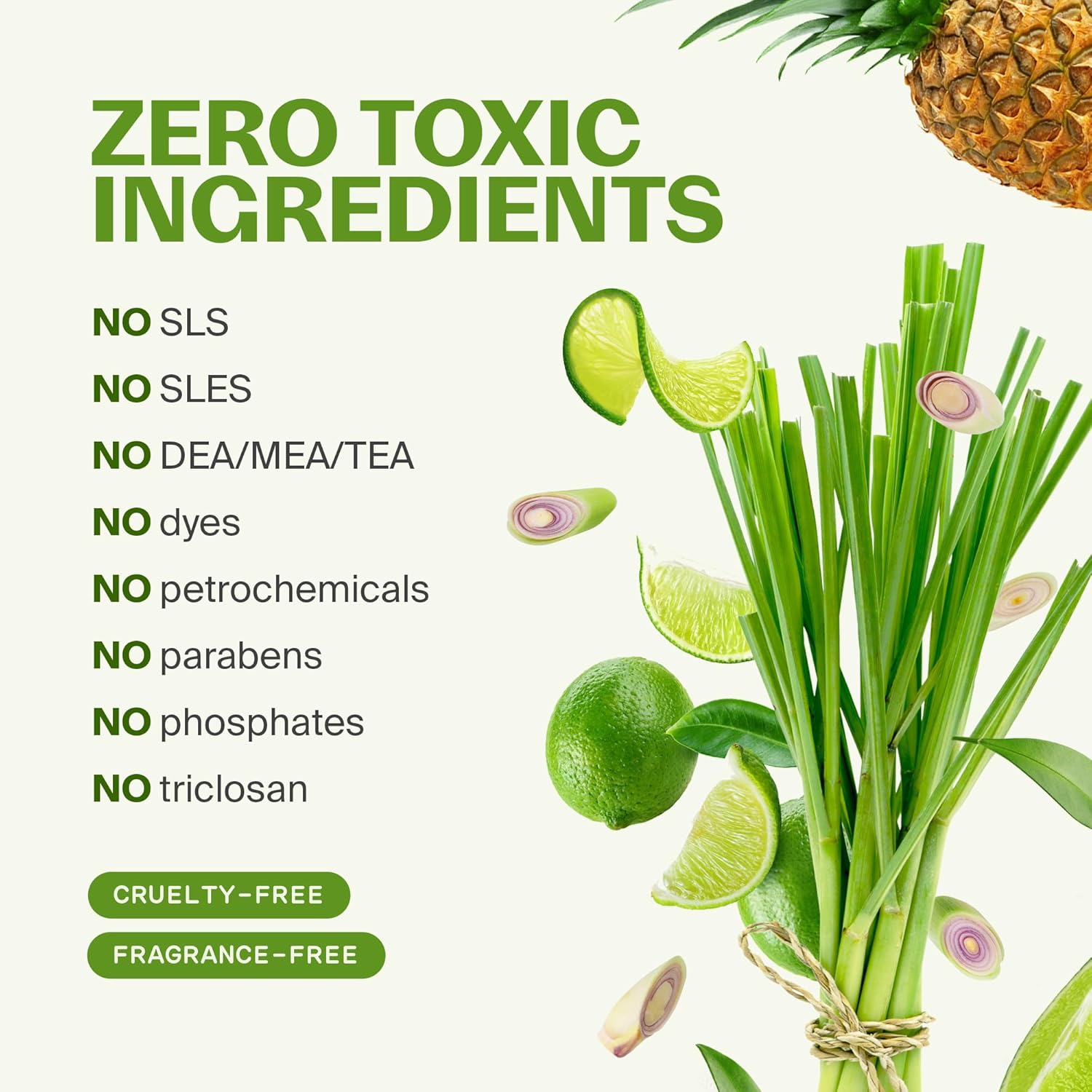 Fuwa3e Pineapple Enzyme Natural Floor Cleaner Lime & Lemongrass - 33.8oz 1 Pack (Makes 44 Gallons) - 99% Organic Mop Soap with Fermented Pineapple Peels - Multi Surface Non Toxic Floor Cleaner