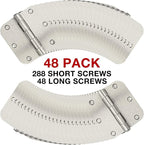 48 Pack Interior Door Hinges Brushed Nickel 3.5 Inch x 3 1/2" Rounded 5/8" Radius 3 ½"Satin Iron Bifold Residential Hinge for French Style Slab Single/Double Doors Hardware Kit Living/Bed Room