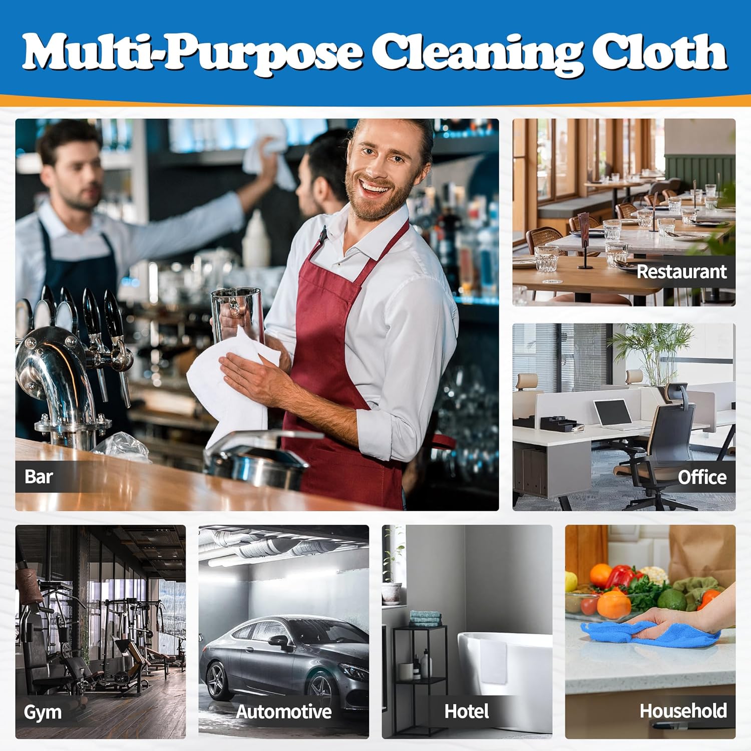 FIXSMITH Microfiber Cleaning Cloth, Pack of 12, Shop Towels Bulk, Microfiber Towels for Cars, Lint Free, Scratch-Free Cleaning Cloths, Cleaning Rags for Housekeeping, 11.5 x 11.5 inch