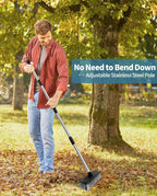 LandHope Hard Bristle Deck Broom Adjustable Long Handle Scrub Brush Heavy Duty Concrete Push Broom Outdoor Brush Garage Broom Wood Large Floor Scrubber 28-52 inch Balcony -Multi Segment Handle