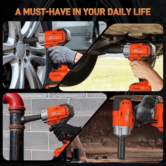 21V Cordless Impact Wrench, 1/2" Brushless Impact Driver Kit 516Ft-lbs (700N.m) with 2*4.0Ah Batteries,4 Sockets,10 Drill Bits,High Torque Electric Impact Gun for Car Tire Truck RV Mower