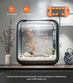 CCCEI Outdoor Power Strip Weatherproof with 8 Plug, Waterproof Extension Cord with Multiple Outlets, Christmas Exterior Garden Yard Surge Protector 10FT, Orange.