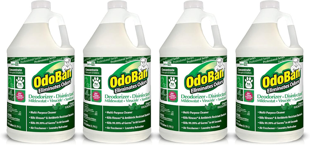 OdoBan Professional Disinfectant and Odor Eliminator Concentrate, 4 Gallons, Original Eucalyptus Scent