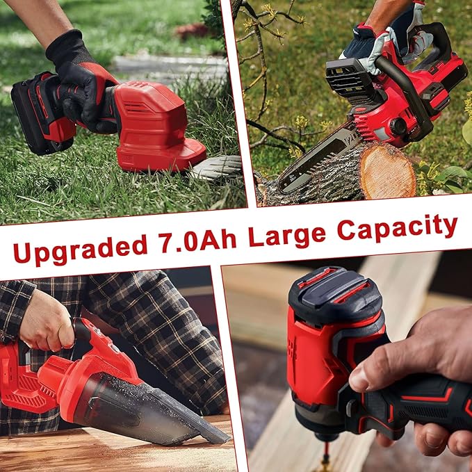 TURPOW 7.0Ah Upgraded Designed for Craftsman 20V Battery V20 Lithium Ion Battery for CMCB205 CMCB204 CMCB206 CMCB202 CMCB201 20V Cordless Power Tools, Long Lasting & Fast Charging Working All Day