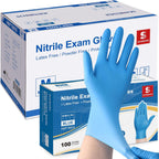 Schneider Nitrile Exam Gloves, Medium, Case of 1000, Heavy Duty Disposable Gloves, Textured, Latex Free, Food Safe, Industrial Gloves for Medical, Cleaning, Cooking, Blue