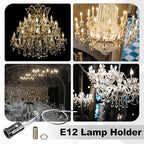 PATIKIL Candelabra Base Lamp Holder Light Socket, 10pcs UL Listed Keyless E12 Bulb Socket with 9.8" Wire Leads for E12 Incandescent LED Light Bulbs, 2.8" Tall