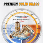 KOOTANS 12pcs Brass Pipe Fittings 1/8 NPT x 1/8 NPT Male to Male Solid Brass Hex Nipple NPT Adapter Pipe Fitting Equal Nipple Connector