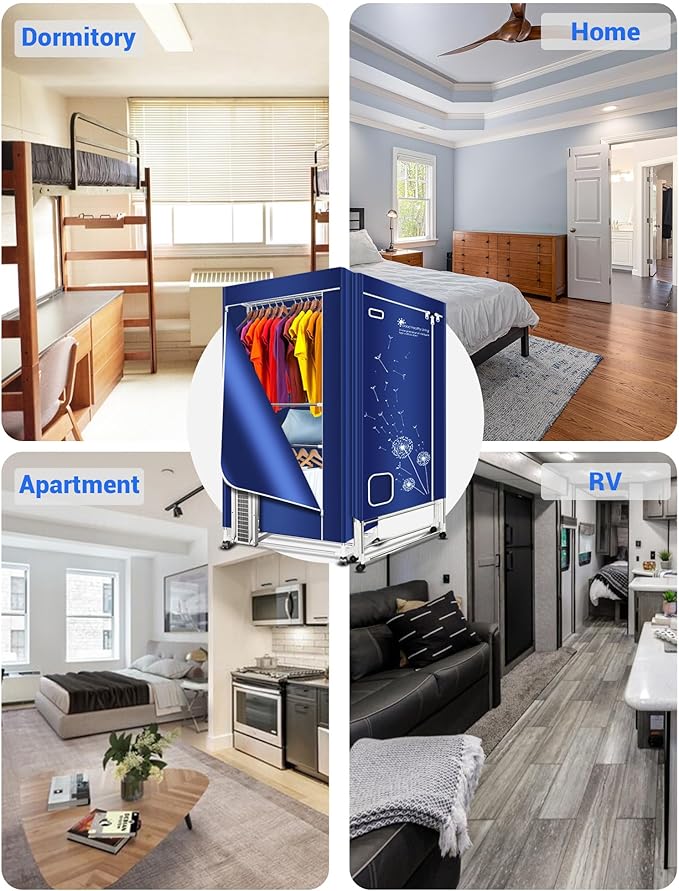 Clothes Dryer, 1600W-110V Portable Clothes Dryer, 67Inch-3 Tier Foldable Clothes Dryers Rack, Energy Saving Portable Dryer for Apartment, Indoor, Travel, RV